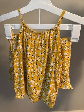 Zunie Yellow Floral Girls' Camisole Matching Set
